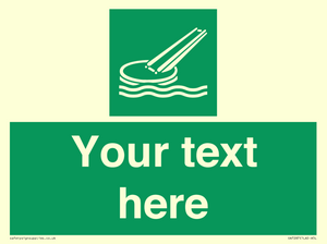 Custom sign safe condition Marine evacuation slide